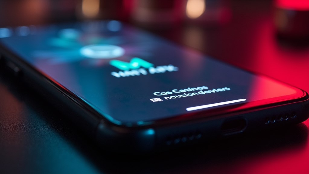 Android phone showing an APK install prompt with neon casino lighting