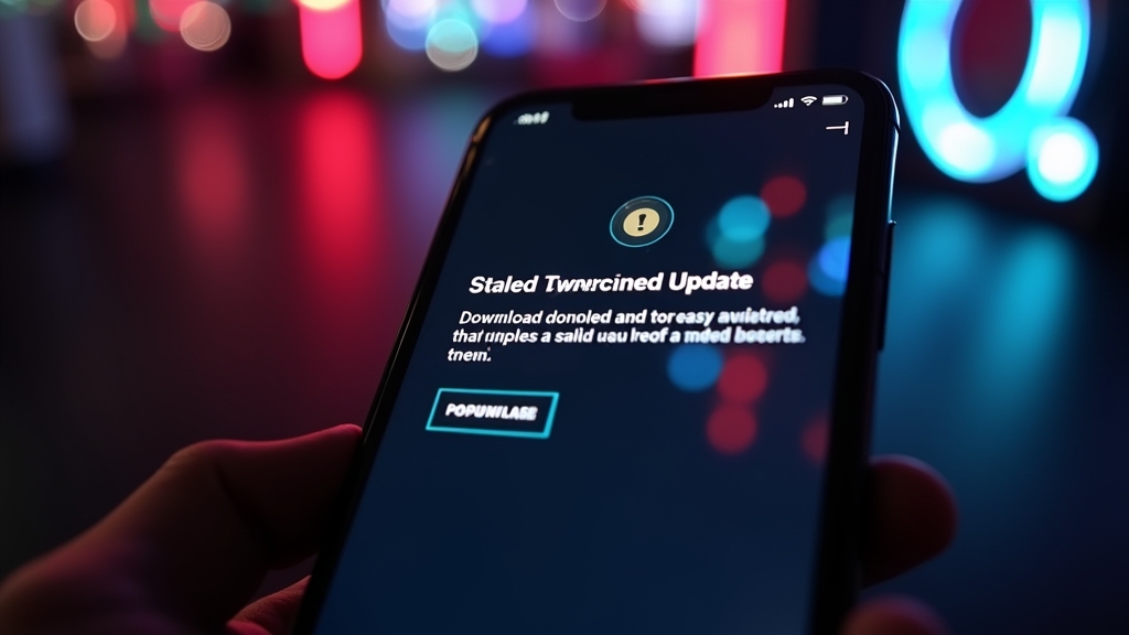 Smartphone showing a stalled casino app download and update issue