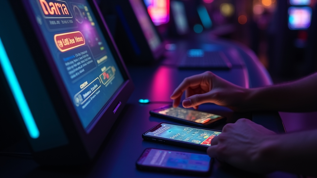 Player confirming a casino deposit on a glowing cashier screen