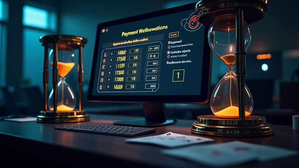 Casino payout screen showing withdrawal approval and timing
